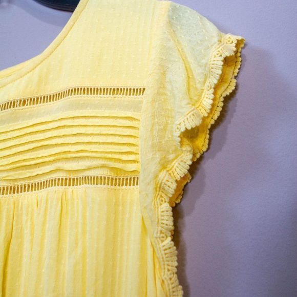 COPPER KEY Lemon Yellow Casual Tie Waist Dress Med - Picture 5 of 10